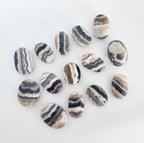 Blue Fluorite in Banded Agate Palm Stone — Grounding & Clarity Crystal