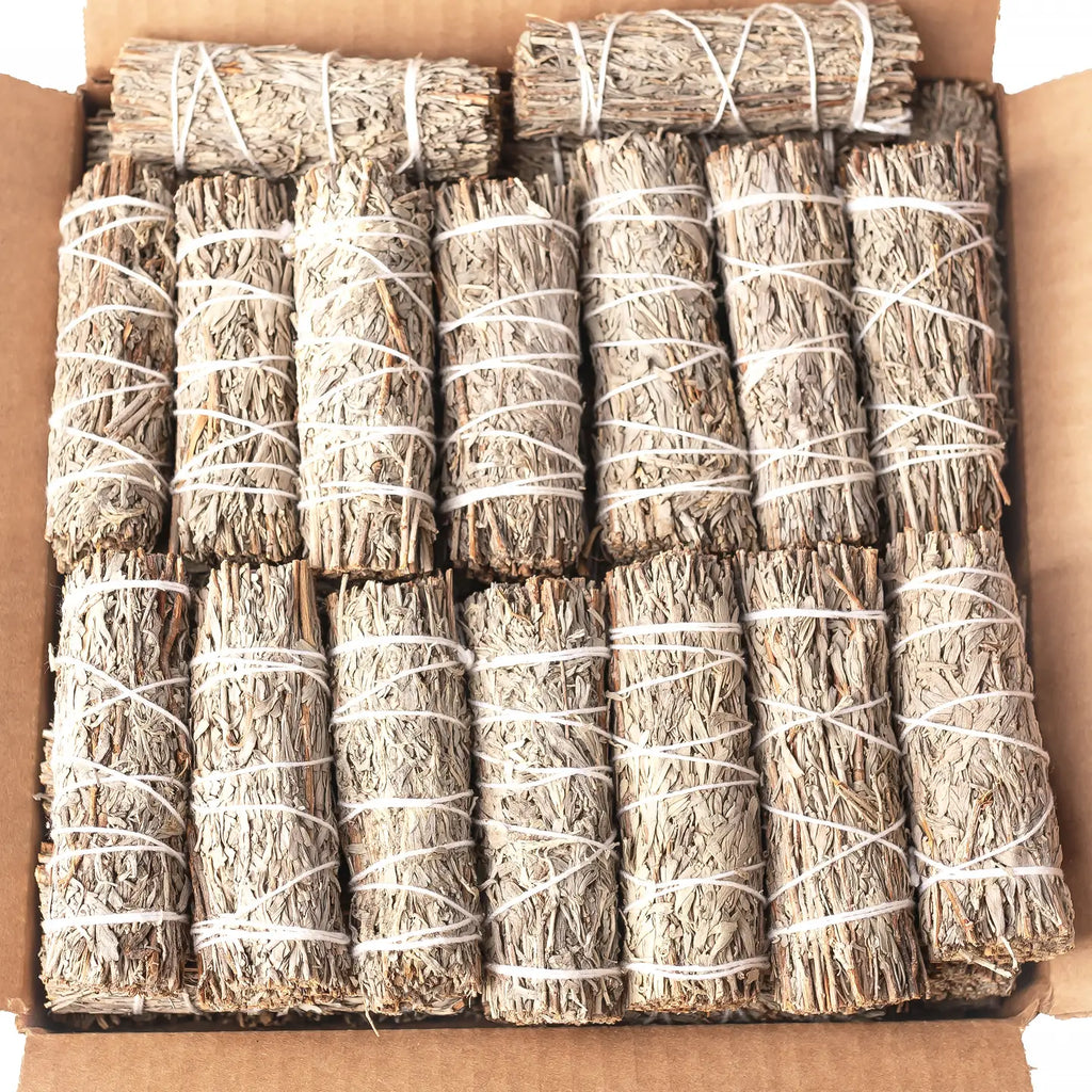 Blue Sage (Grandmother Sage) 4" Wand for Smoke Cleansing + Protection