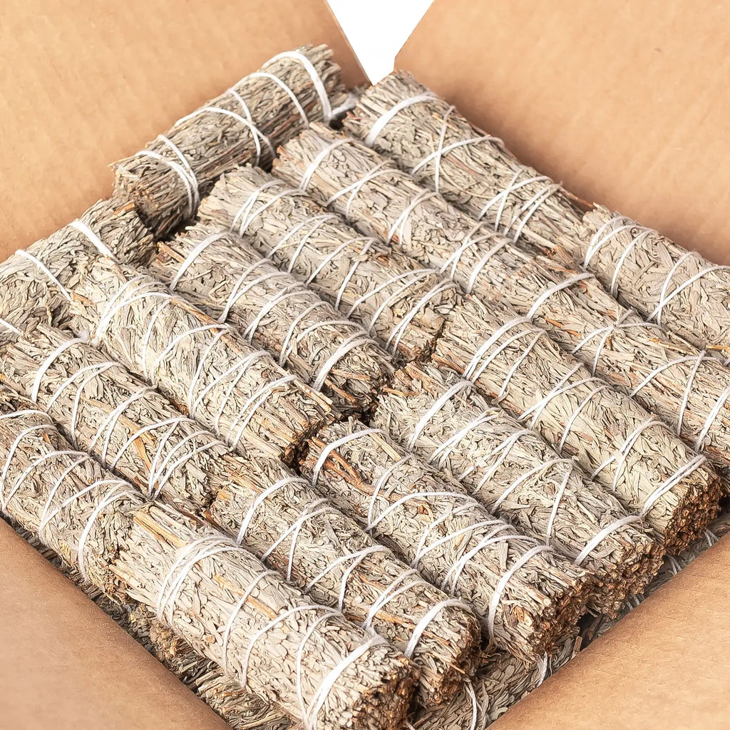 Blue Sage (Grandmother Sage) 4" Wand for Smoke Cleansing + Protection