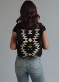 Woven Aztec Backpack — 100% Cotton in Black & Cream