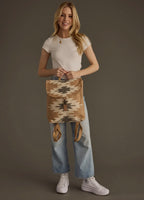 Woven Aztec Backpack — 100% Cotton in Tan, Gray & Cream