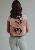 Woven Aztec Backpack — 100% Cotton in Pink, Teal & Orange