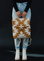 Woven Aztec Backpack — 100% Cotton in Camel & Cream