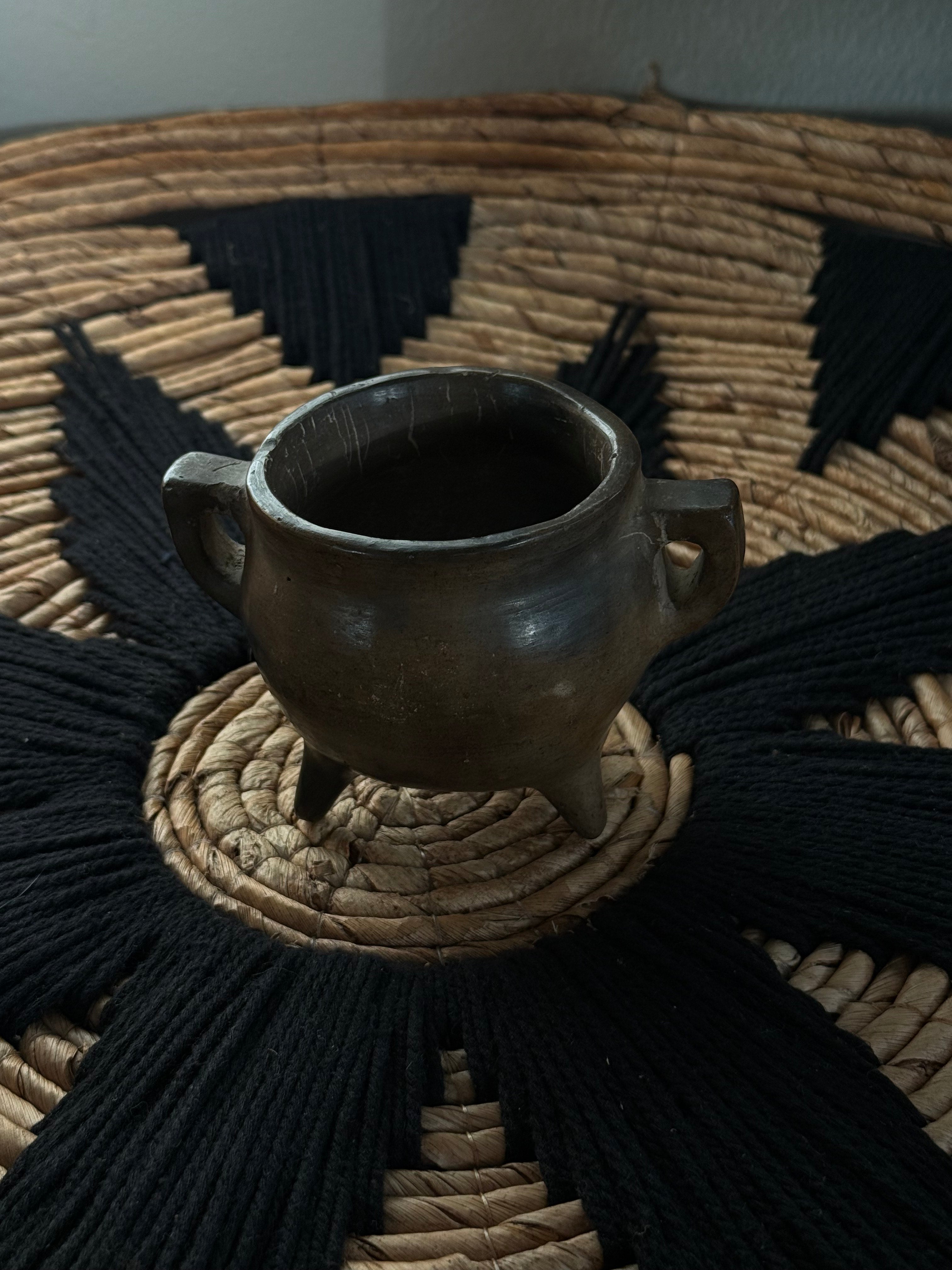 Small Earthy Three-Legged Ceramic Vessel