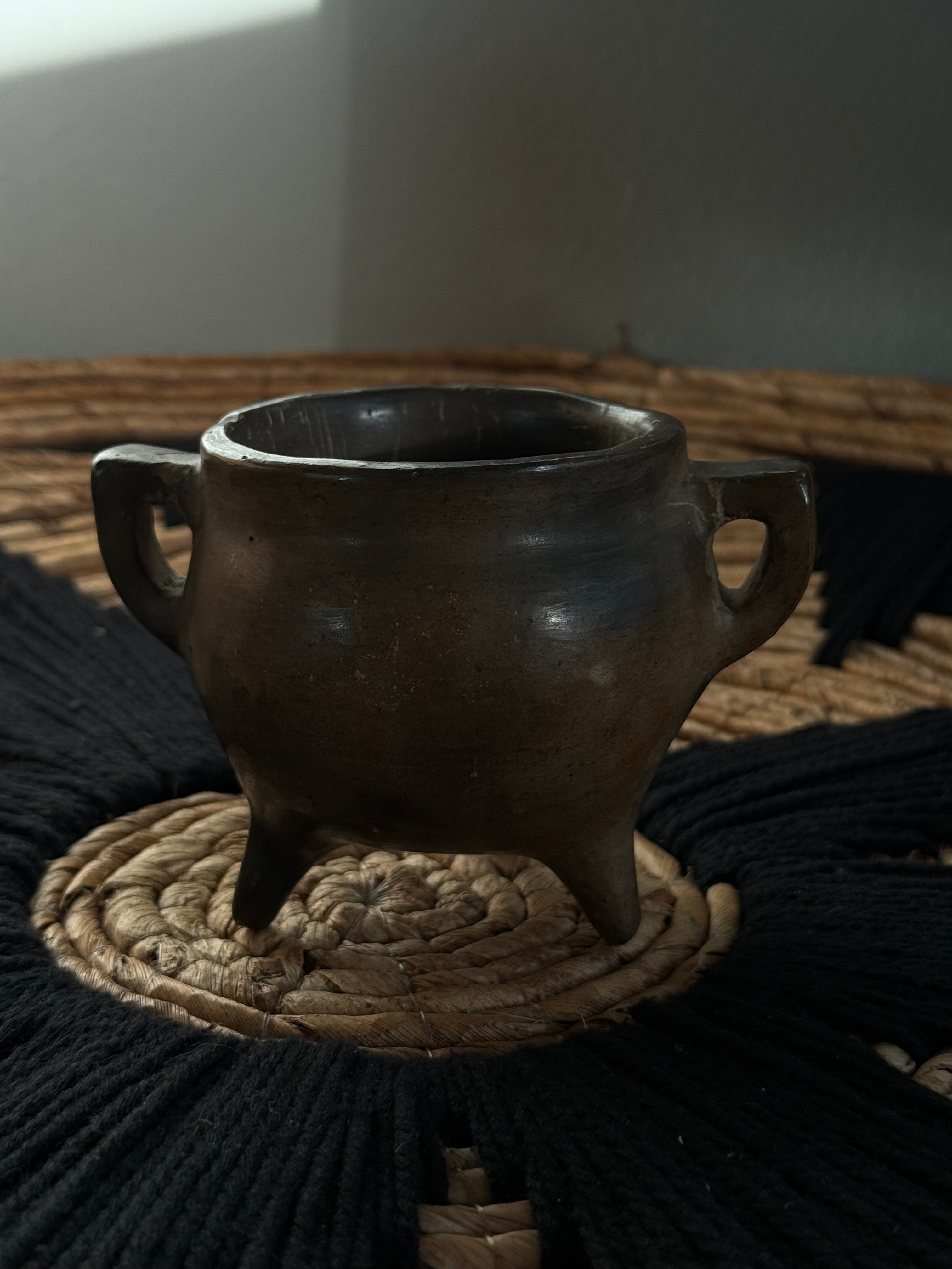 Small Earthy Three-Legged Ceramic Vessel