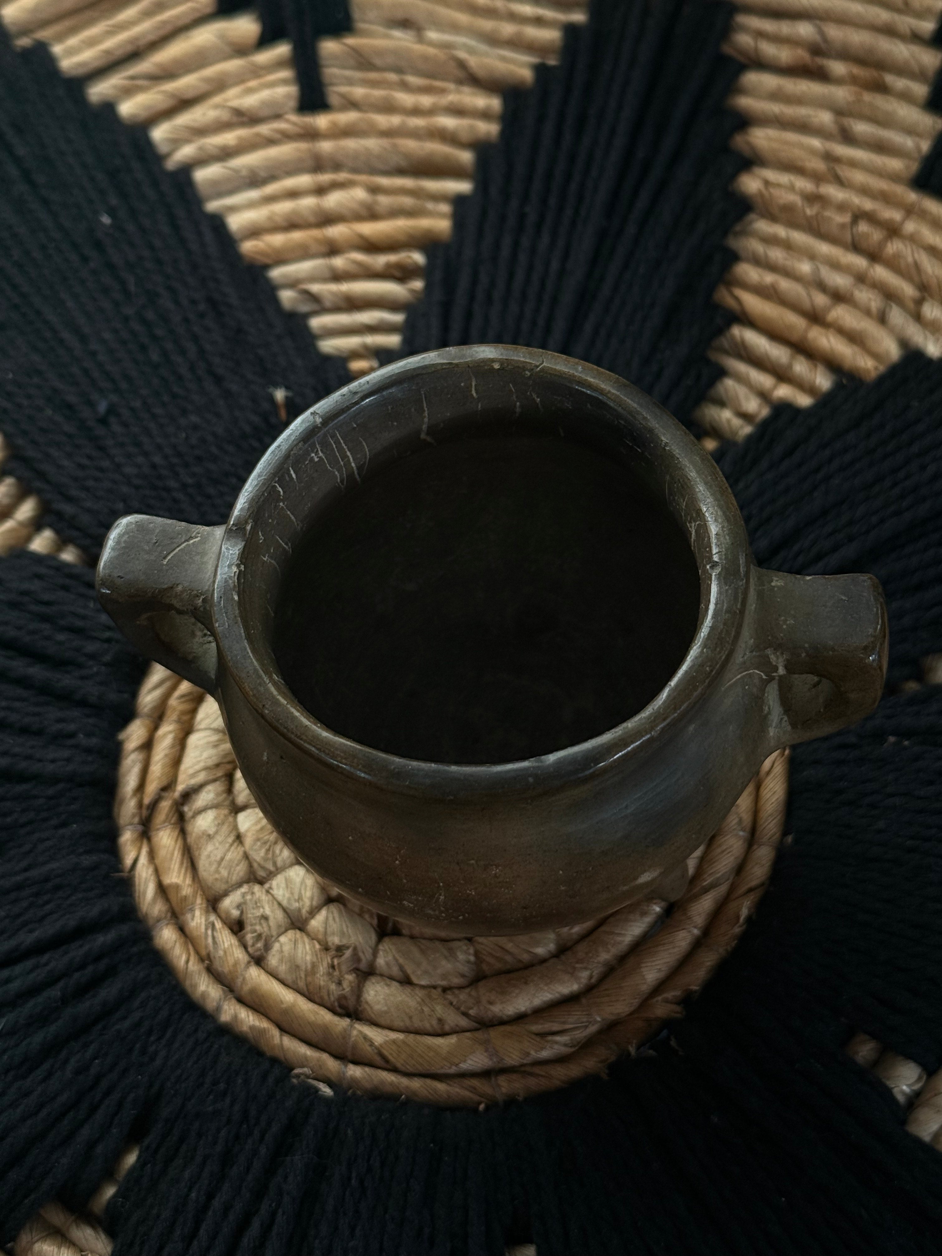 Small Earthy Three-Legged Ceramic Vessel