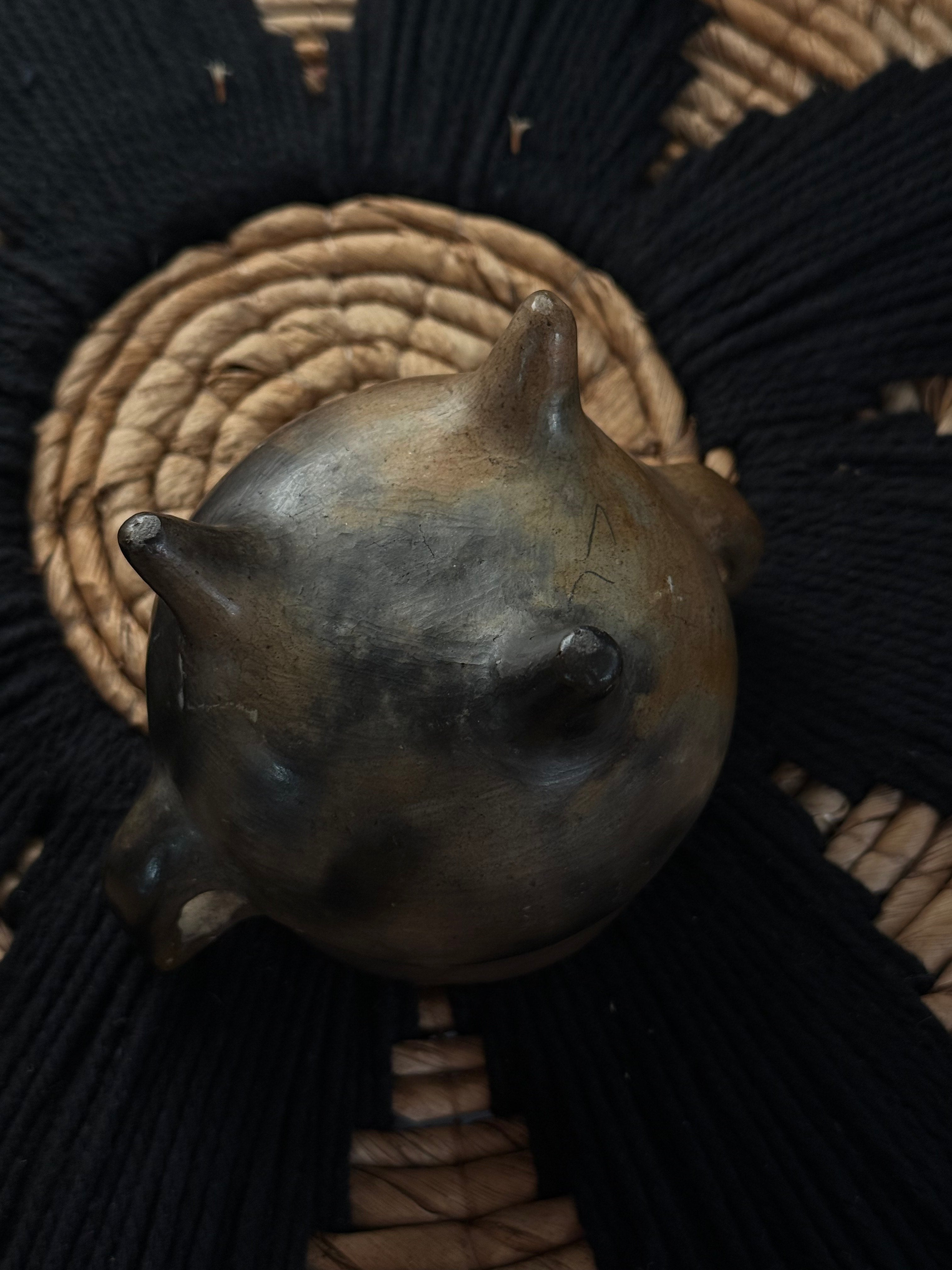 Small Earthy Three-Legged Ceramic Vessel