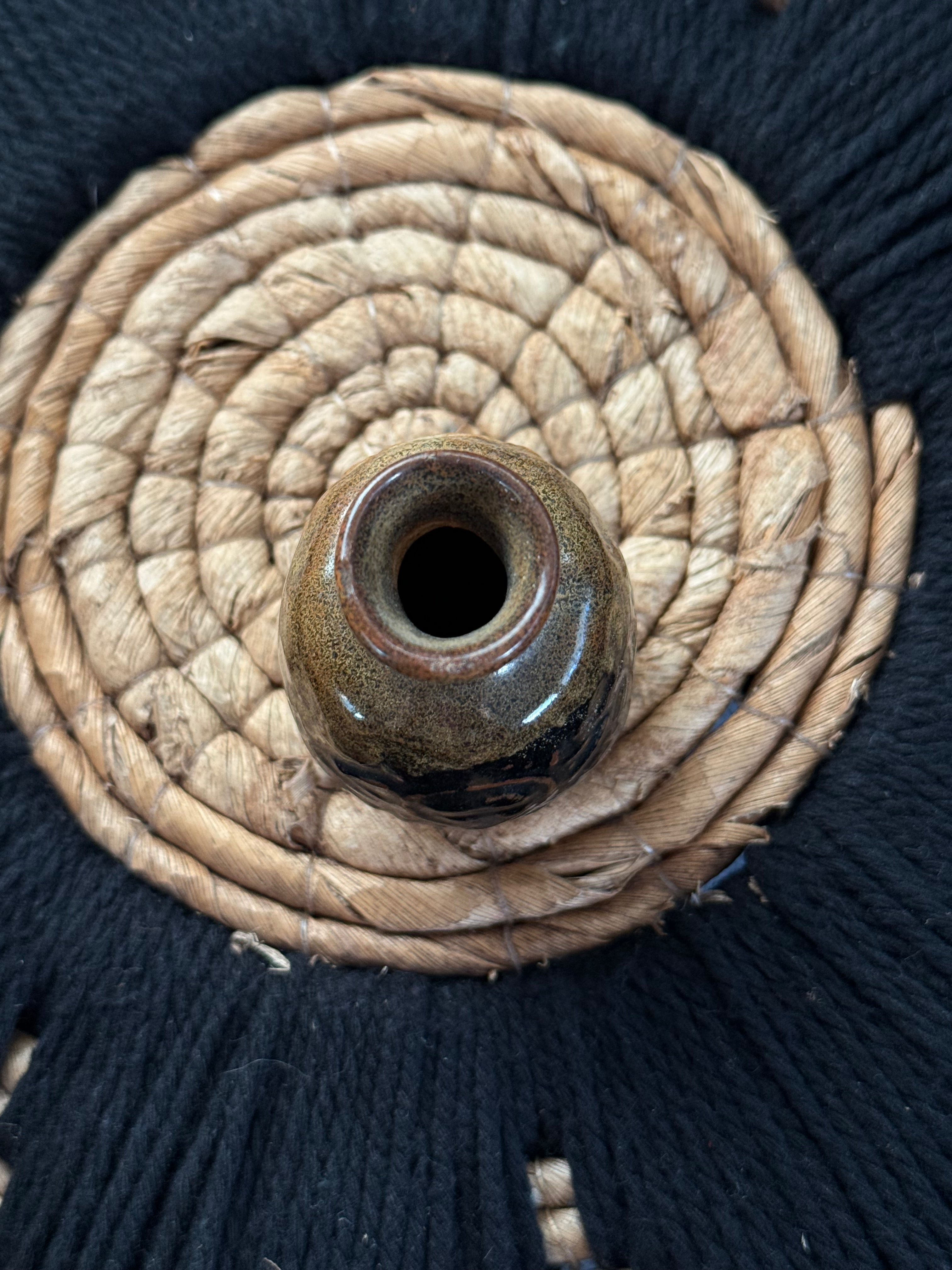 Tiny Symbol-Etched Ceramic Vase