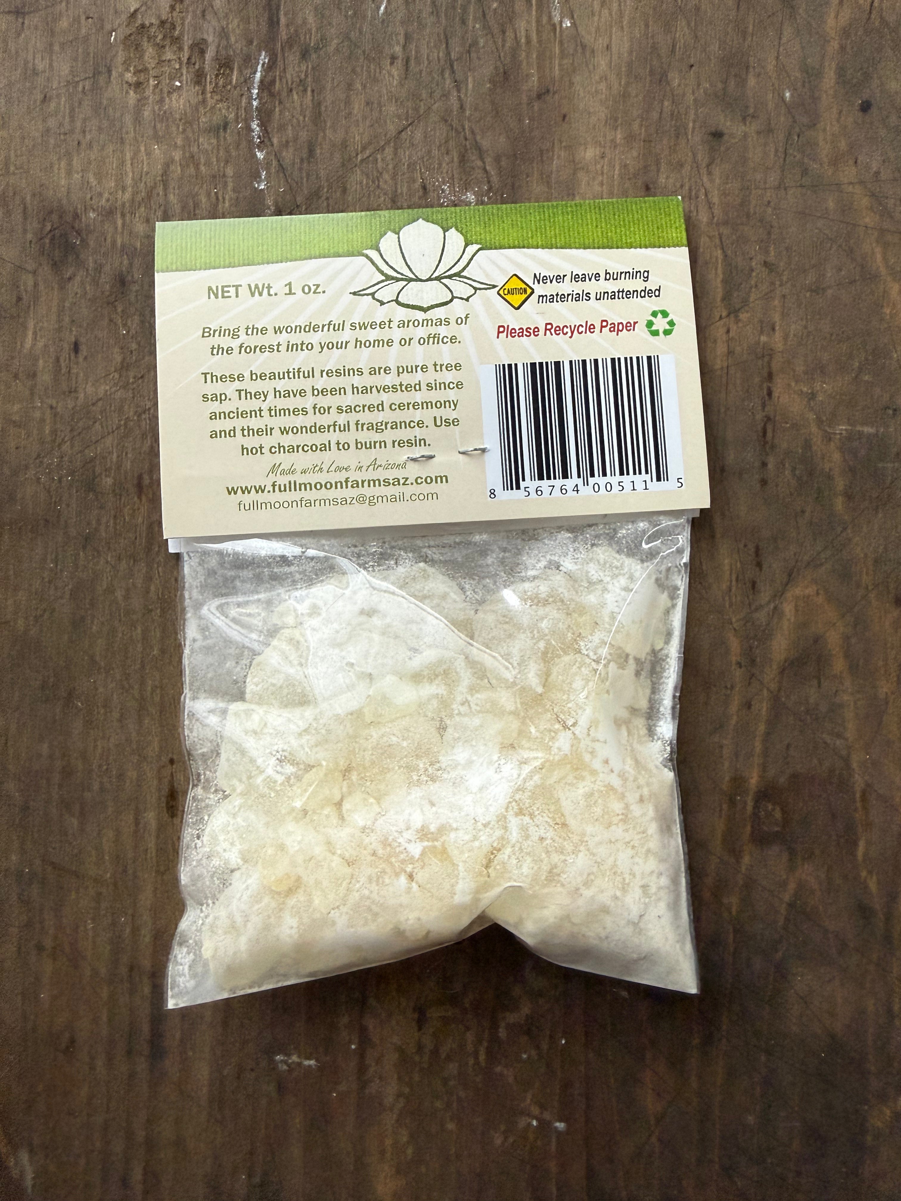 White Copal Resin Incense — 1 oz Sacred Purification & Loving Energy Resin