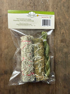 Three Sisters Trio Smudge Wand Set — Sweetgrass, Cedar & Desert Sage for Cleansing & Protection