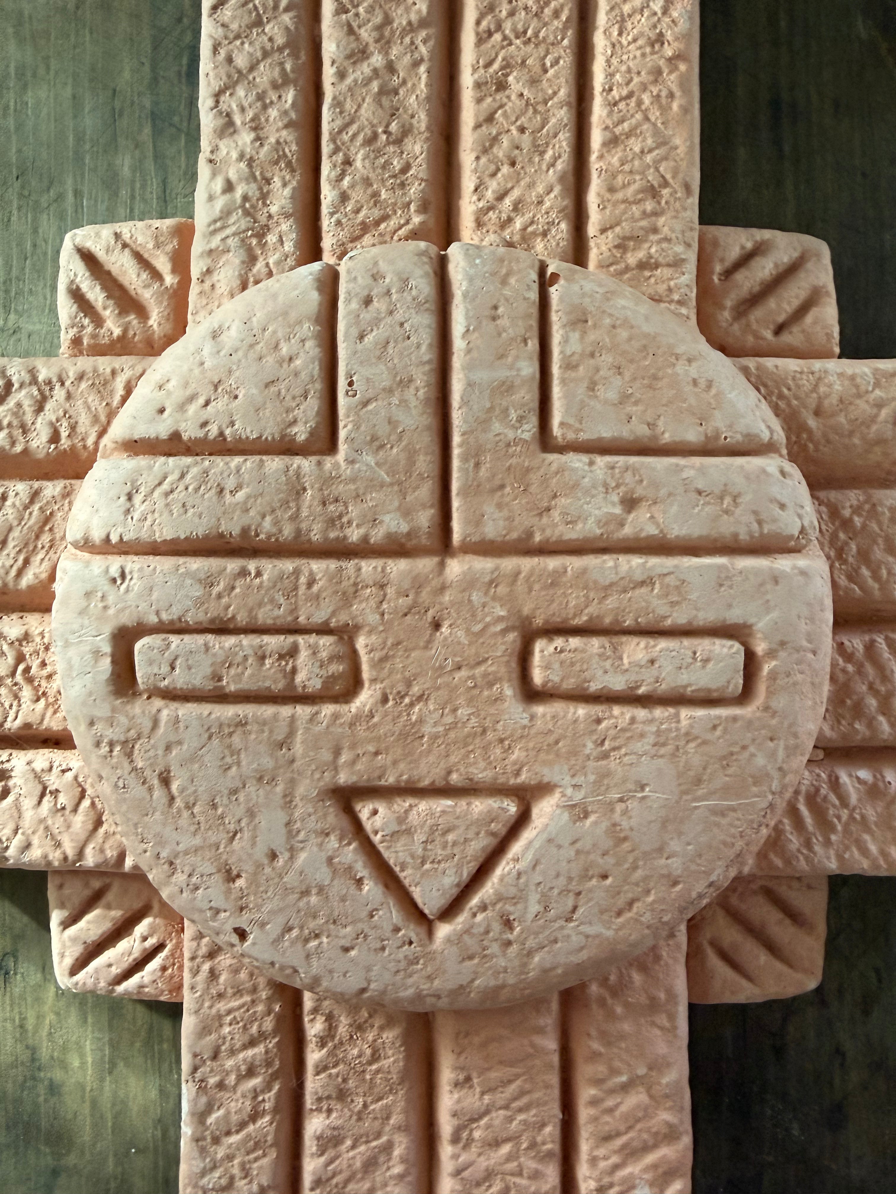 Zia Four Rays Sun with Face Ceramic Wall Art (12” x 12”) | Handmade in Mexico