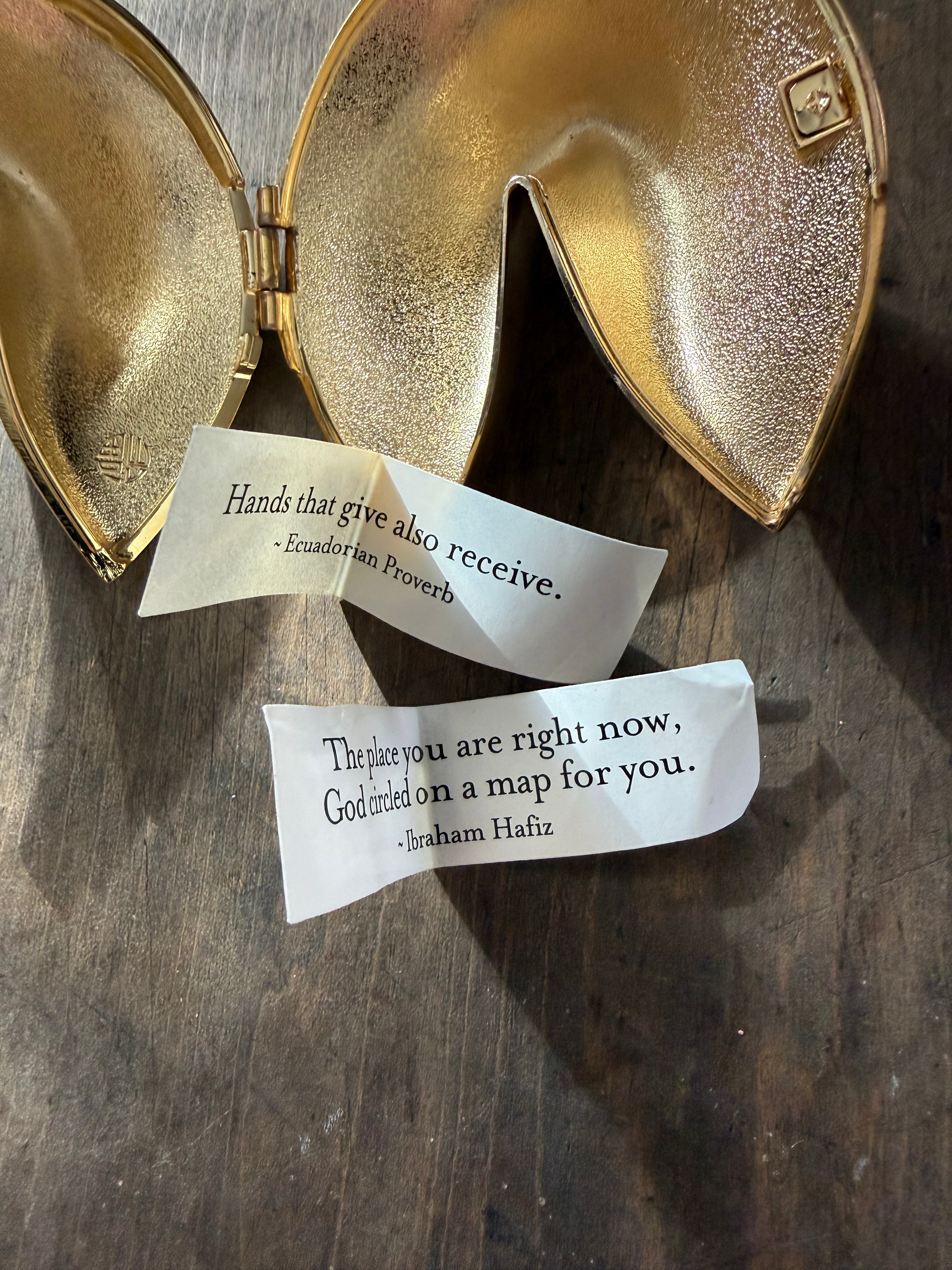 Vintage Solid Brass Fortune Cookie — 3” Decorative Symbol of Luck & Prosperity