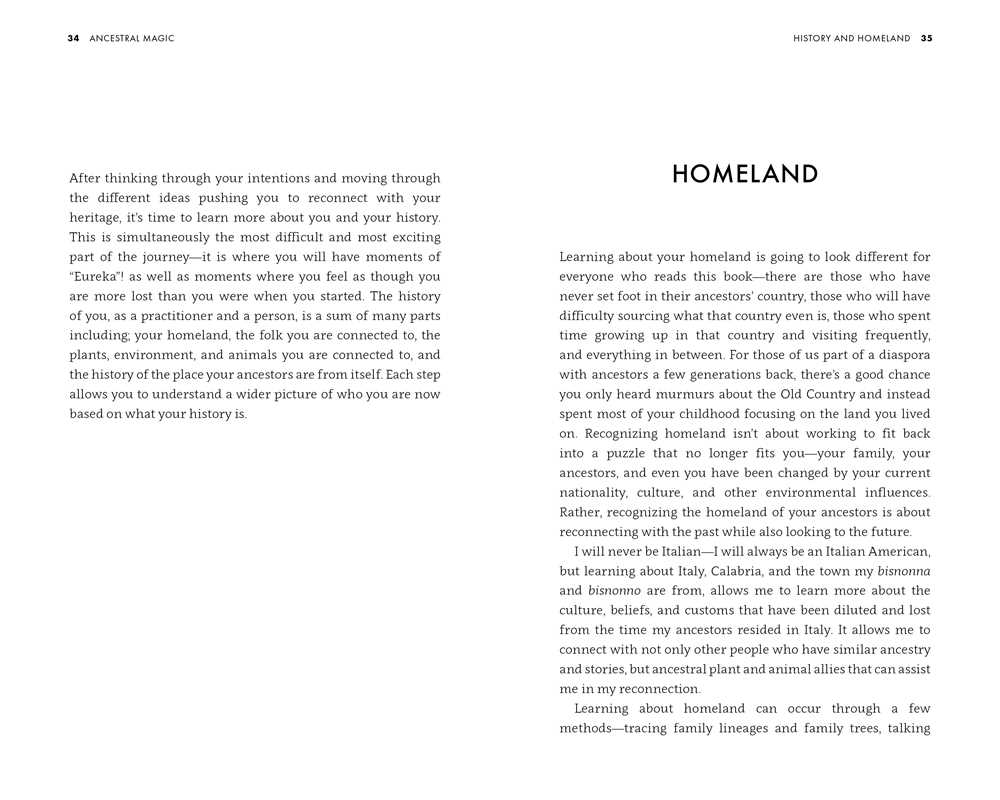 Book page with text on homeland and ancestry
