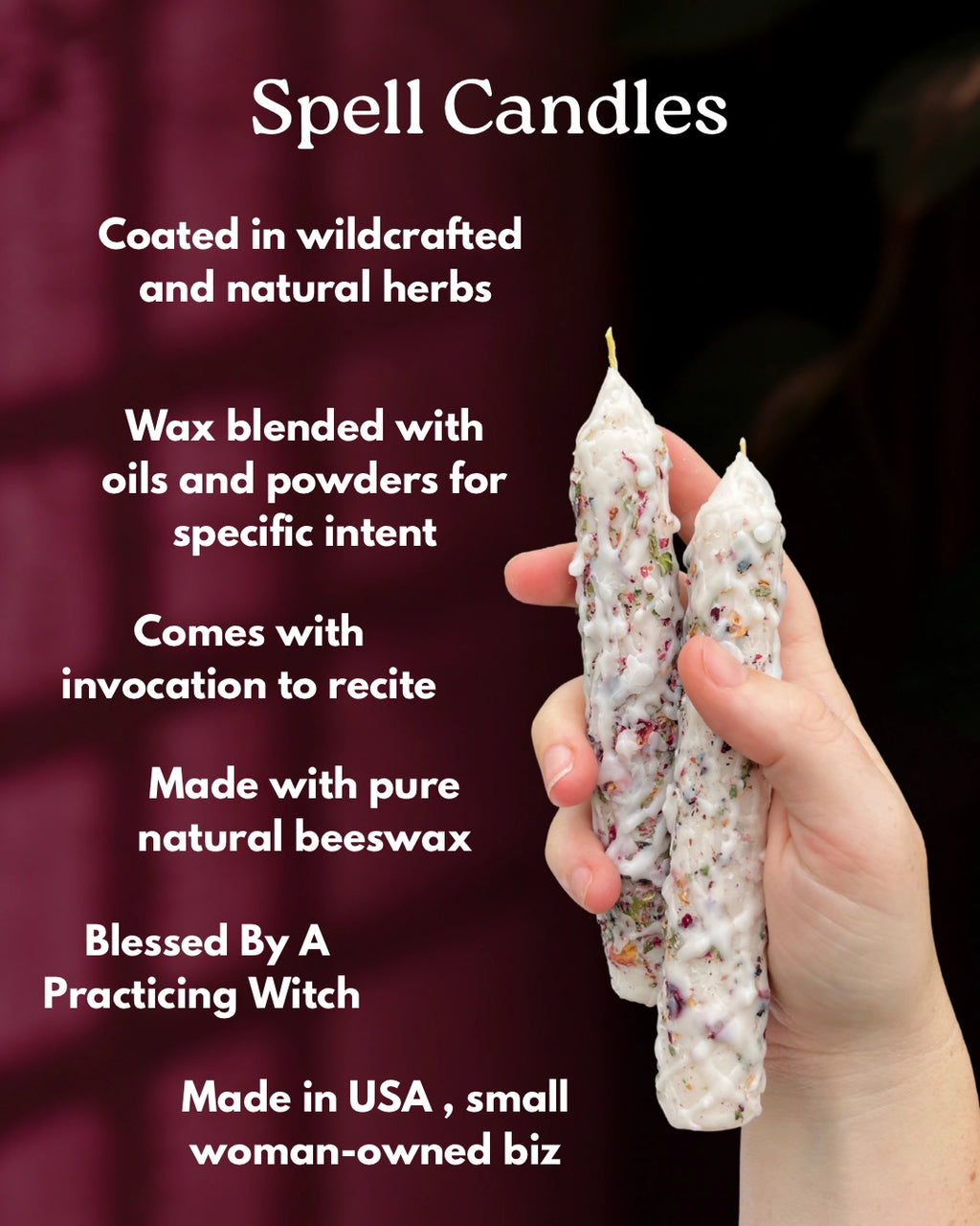 Blessings Ritual Candle — Dressed White Candle for Peace, Luck & Spiritual Renewal