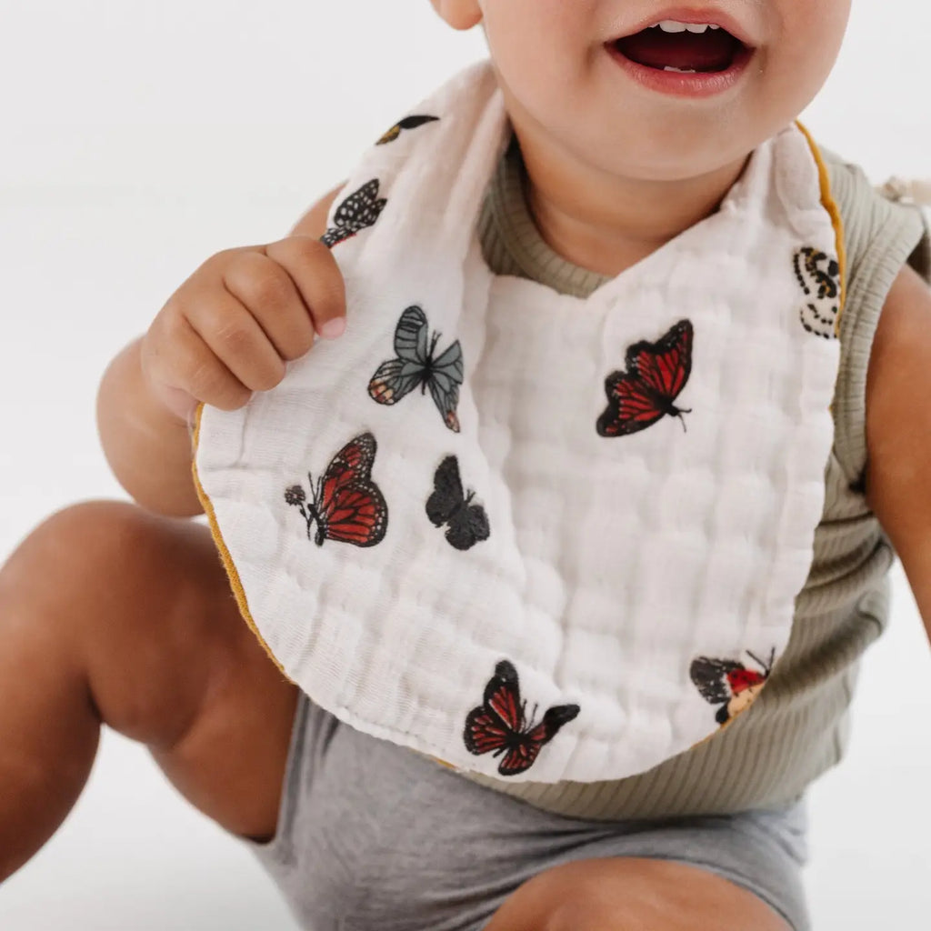Butterfly Muslin Bib