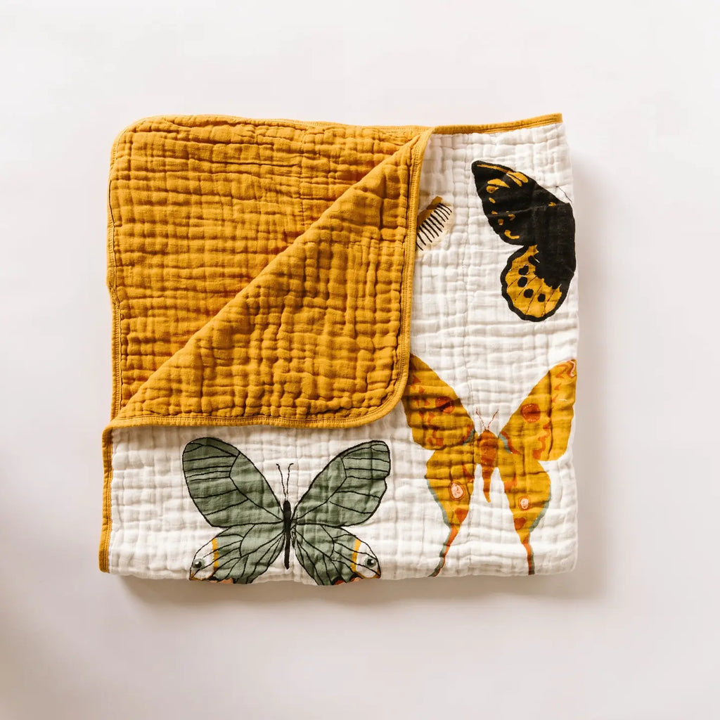 Butterfly Collector Cotton Muslin Baby Quilt