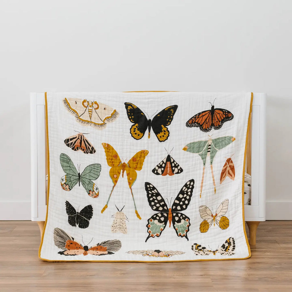 Butterfly Collector Cotton Muslin Baby Quilt