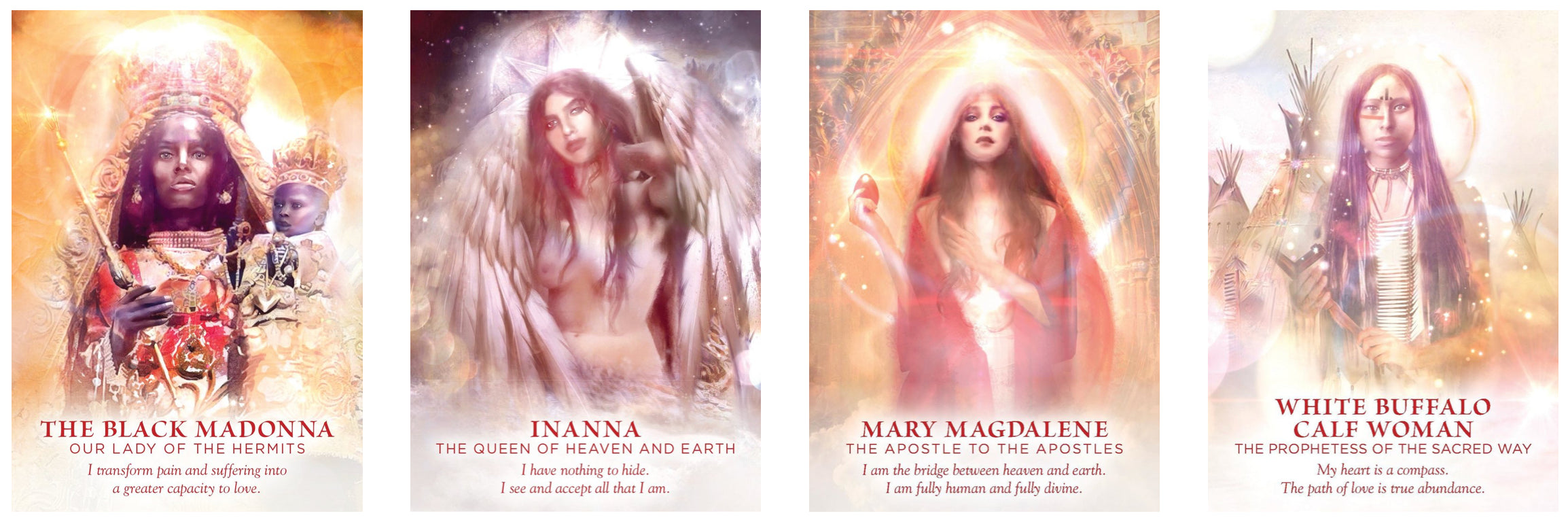 The Divine Feminine Oracle by Meggan Watterson | 53-Card Oracle Deck & Guidebook