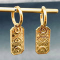Evil Eye 18k Gold Plated Stainless Steel Huggie Earrings