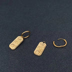 Evil Eye 18k Gold Plated Stainless Steel Huggie Earrings