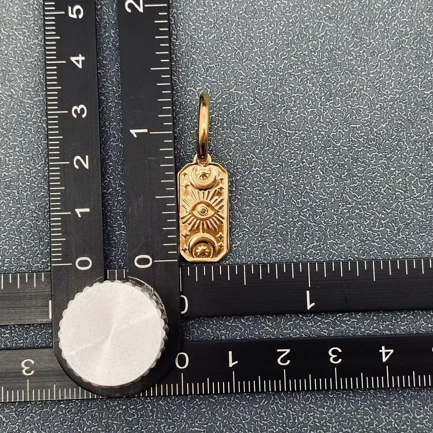 Evil Eye 18k Gold Plated Stainless Steel Huggie Earrings