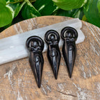 Black Obsidian Crystal Goddess — Divine Feminine Protection & Womb Healing Stone