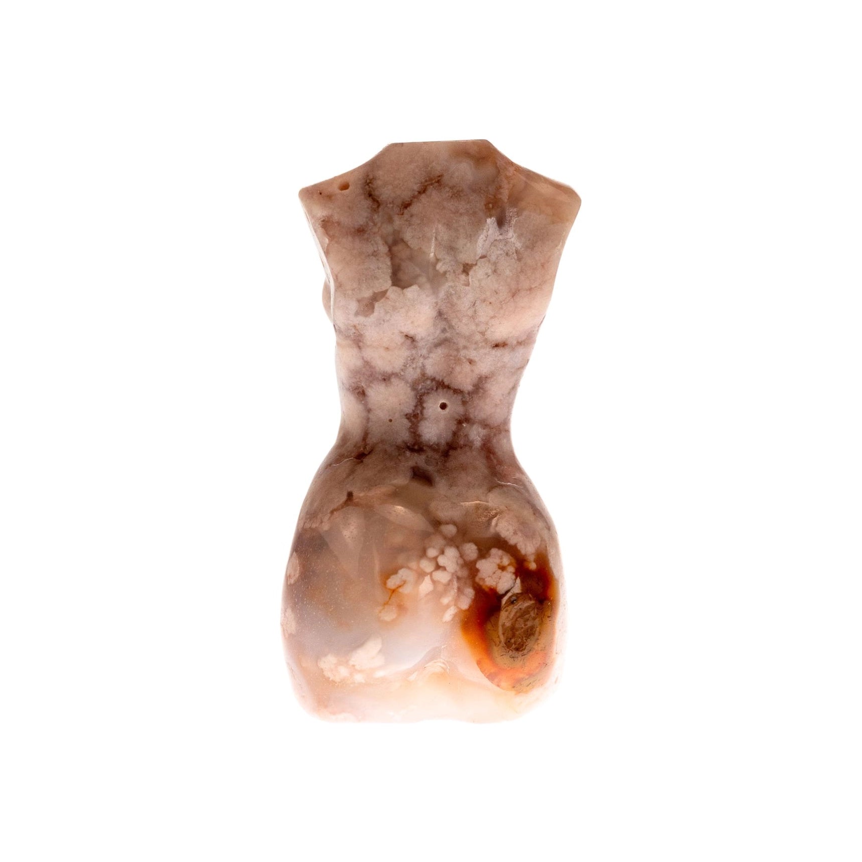 Cherry Blossom Agate Crystal Goddess Torso — Divine Feminine Nurturing & Emotional Healing