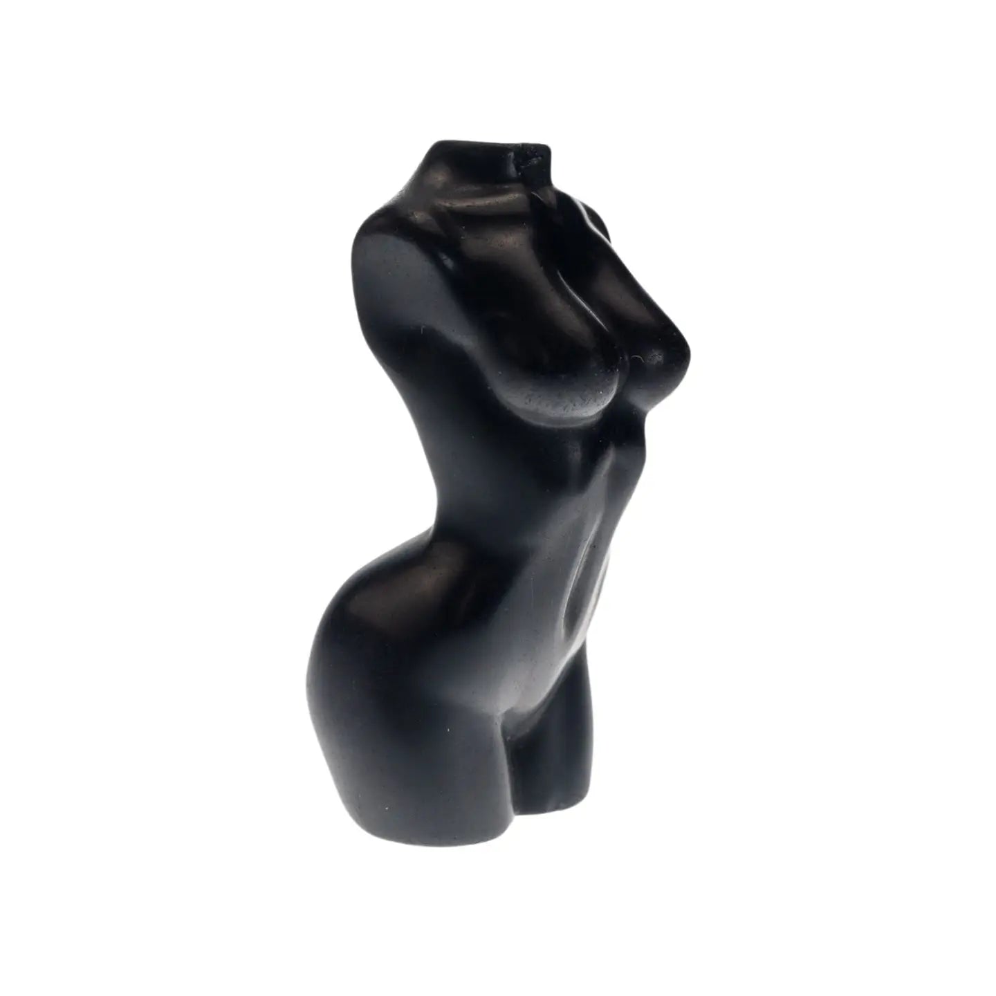 Black Obsidian Crystal Goddess Torso — Divine Feminine Protection & Grounding Sculpture