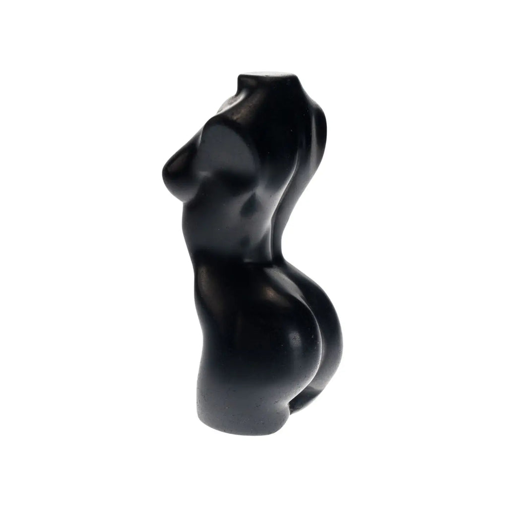 Black Obsidian Crystal Goddess Torso — Divine Feminine Protection & Grounding Sculpture