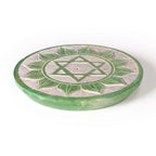 Soapstone Incense Burner Plate — Heart Chakra (Anahata) | 3” Ritual Burner