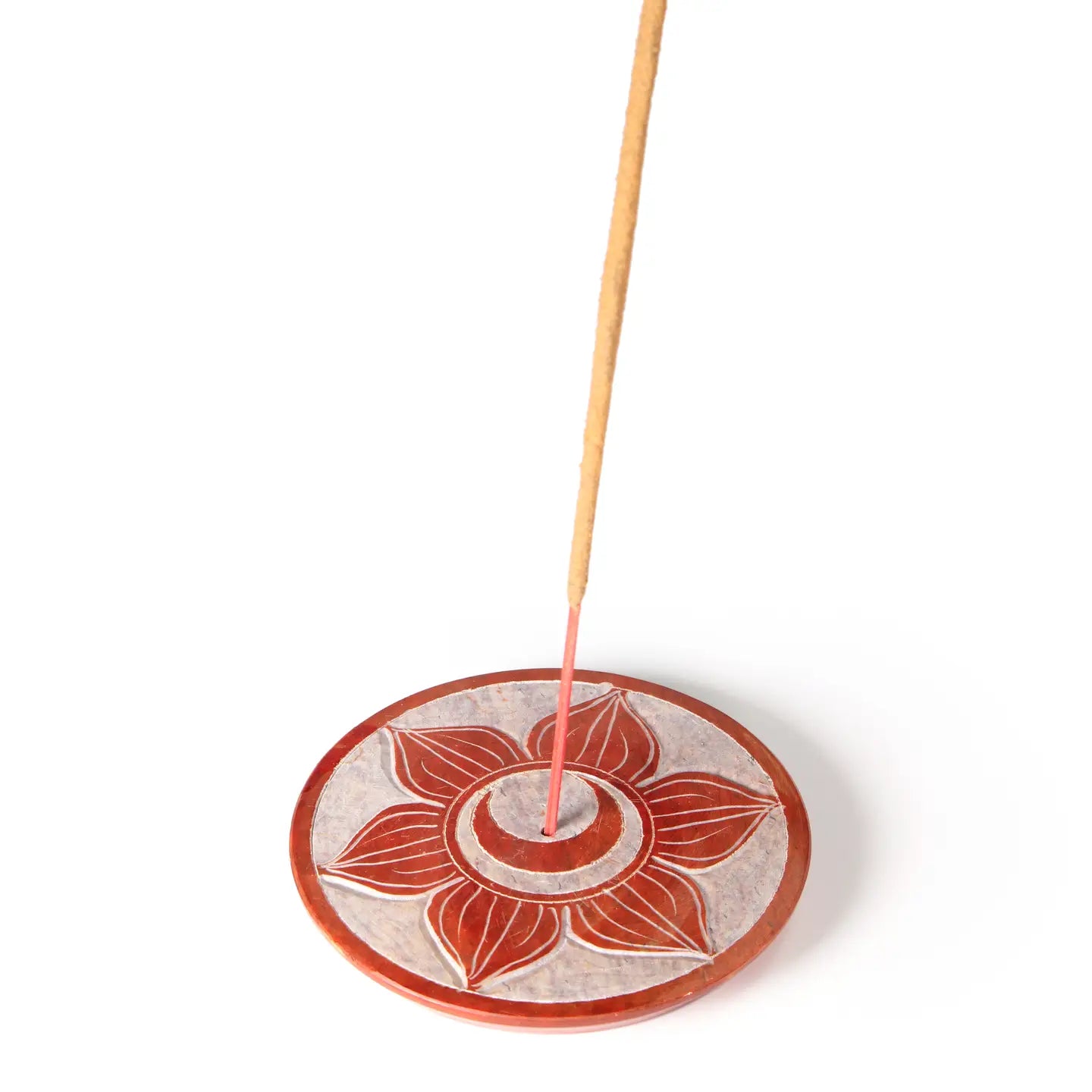 Soapstone Incense Burner Plate — Sacral Chakra (Svadhishtana) | 3” Ritual Burner