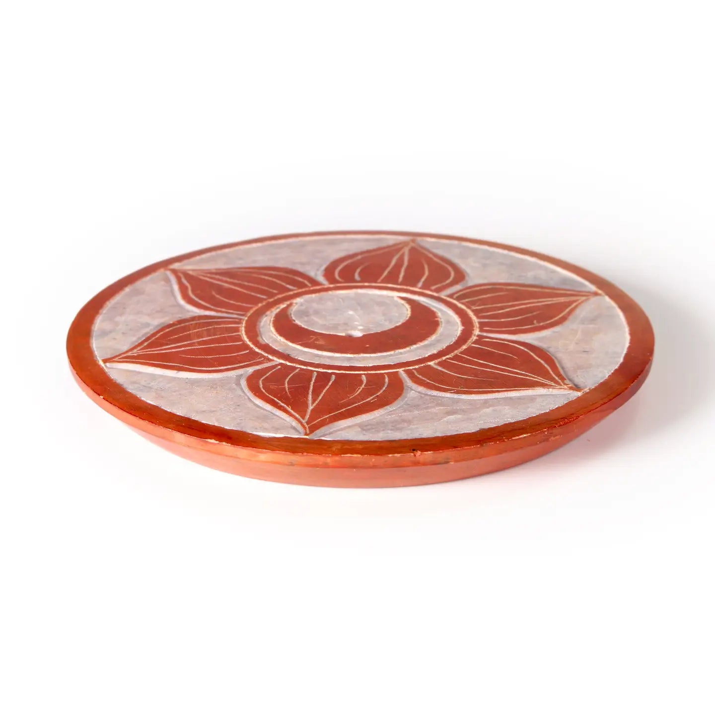 Soapstone Incense Burner Plate — Sacral Chakra (Svadhishtana) | 3” Ritual Burner