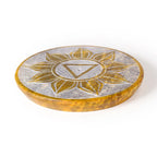 Soapstone Incense Burner Plate — Solar Plexus Chakra (Manipura) | 3” Ritual Burner