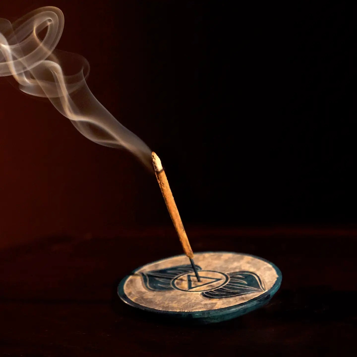 Soapstone Incense Burner Plate — Third Eye Chakra (Ajna) | 3” Ritual Burner