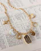 Jasper Sky Charm Necklace – 14KT Gold Plated Celestial Gemstone Jewelry