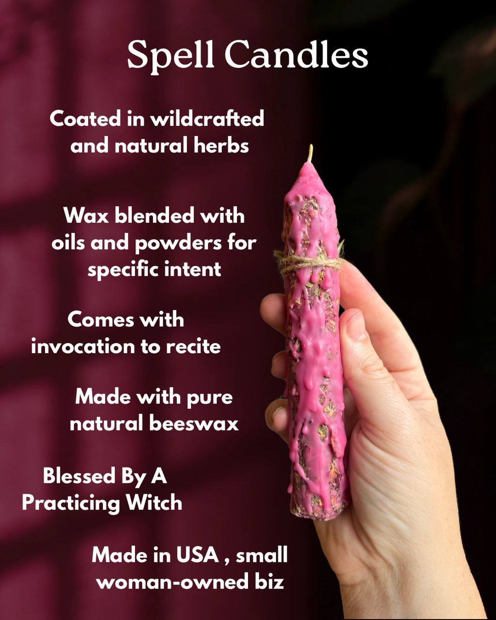 Love Anointed Ritual Candle — Dressed Pink Taper for Self Love & Sacred Romance