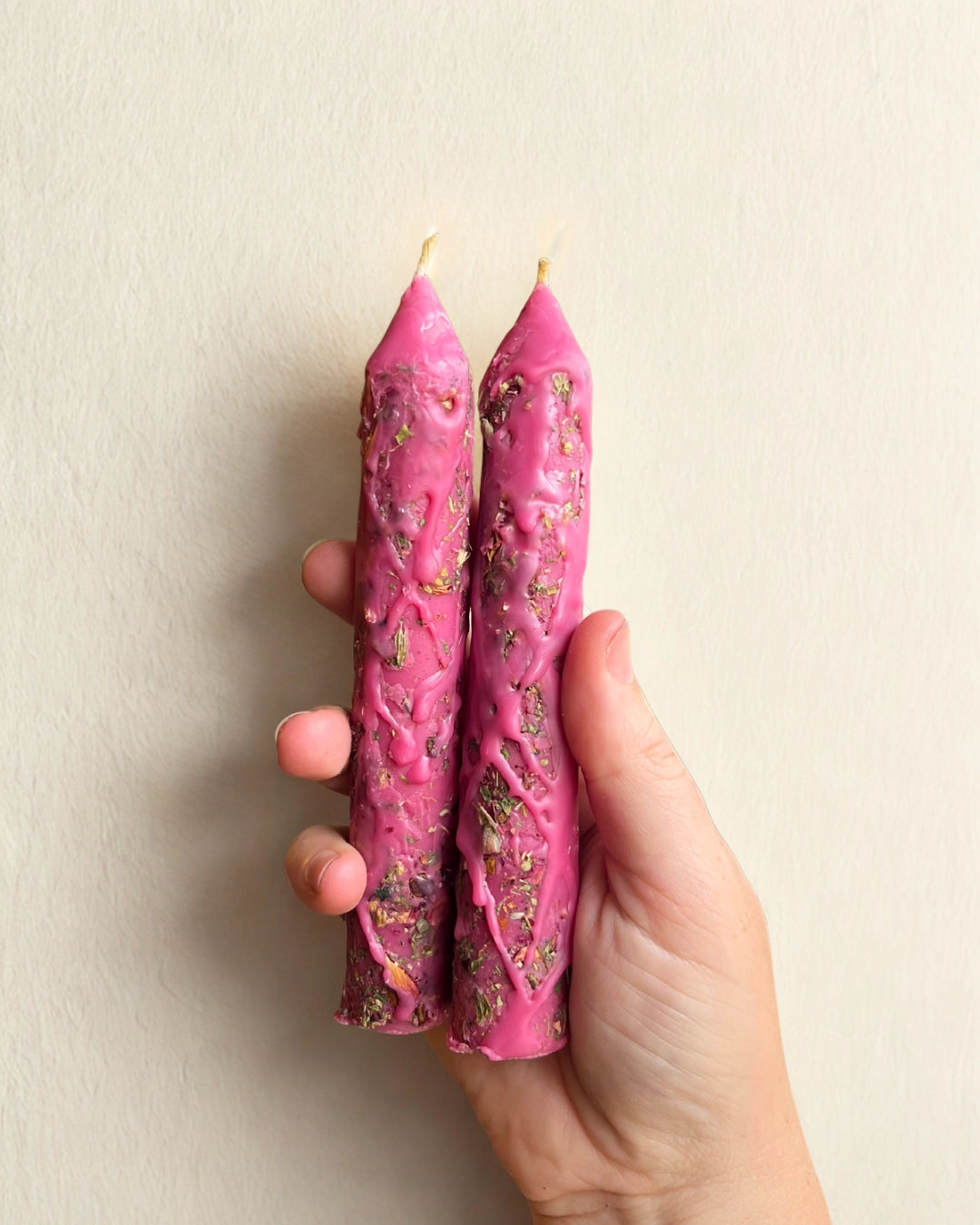 Love Anointed Ritual Candle — Dressed Pink Taper for Self Love & Sacred Romance