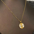 Moon Goddess Pendant Necklace—18K Gold Plated Stainless Steel Celestial Moon Pendant Necklace