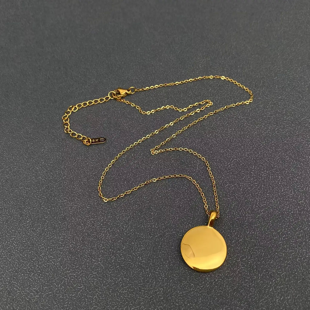 Moon Goddess Pendant Necklace—18K Gold Plated Stainless Steel Celestial Moon Pendant Necklace