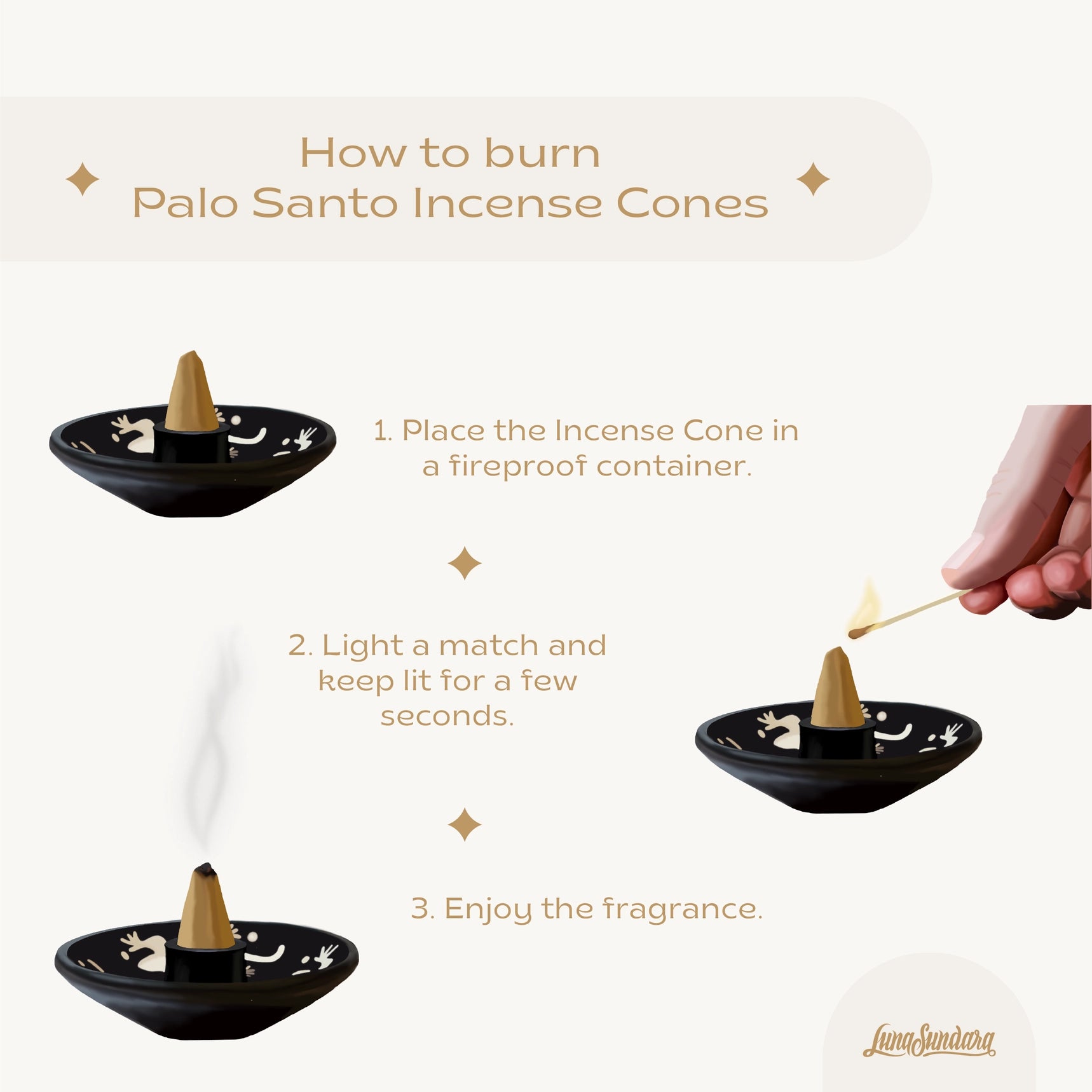 Premium Peruvian Palo Santo Incense Cones - Box of 10