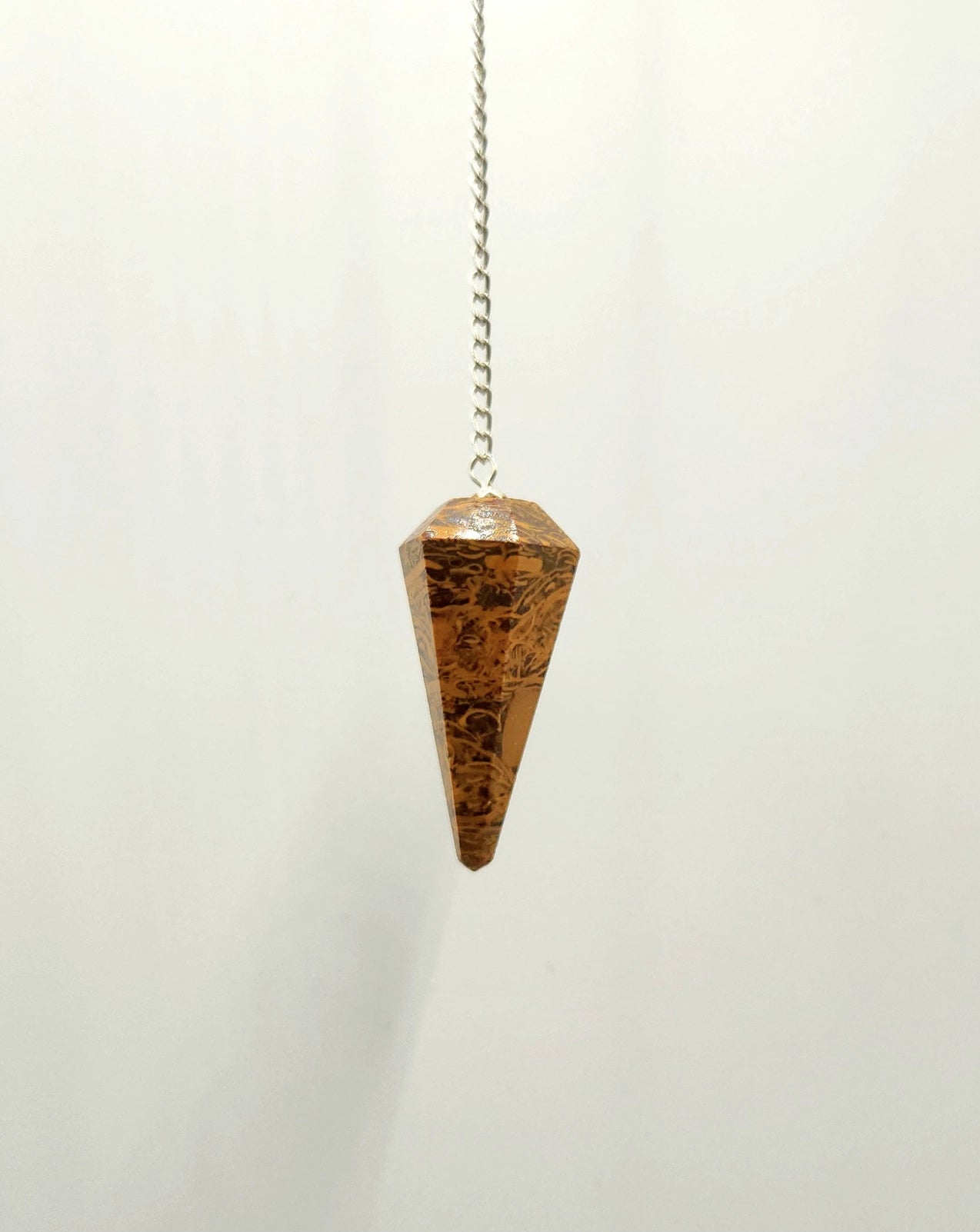 Calligraphy Jasper Faceted Pendulum — Divination Tool for Grounding Wisdom & Ancestral Insight