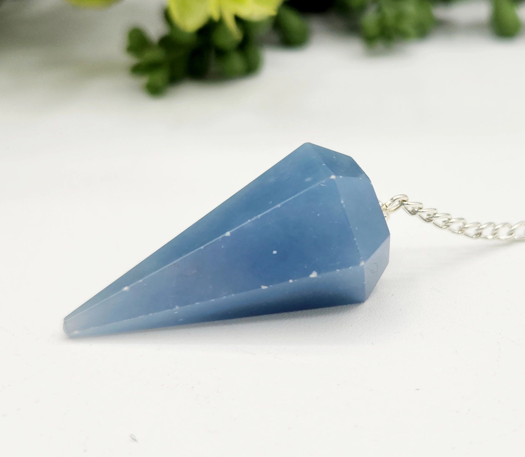 Angelite Pendulum for Emotional Clarity, Angelic Guidance, and Intuition