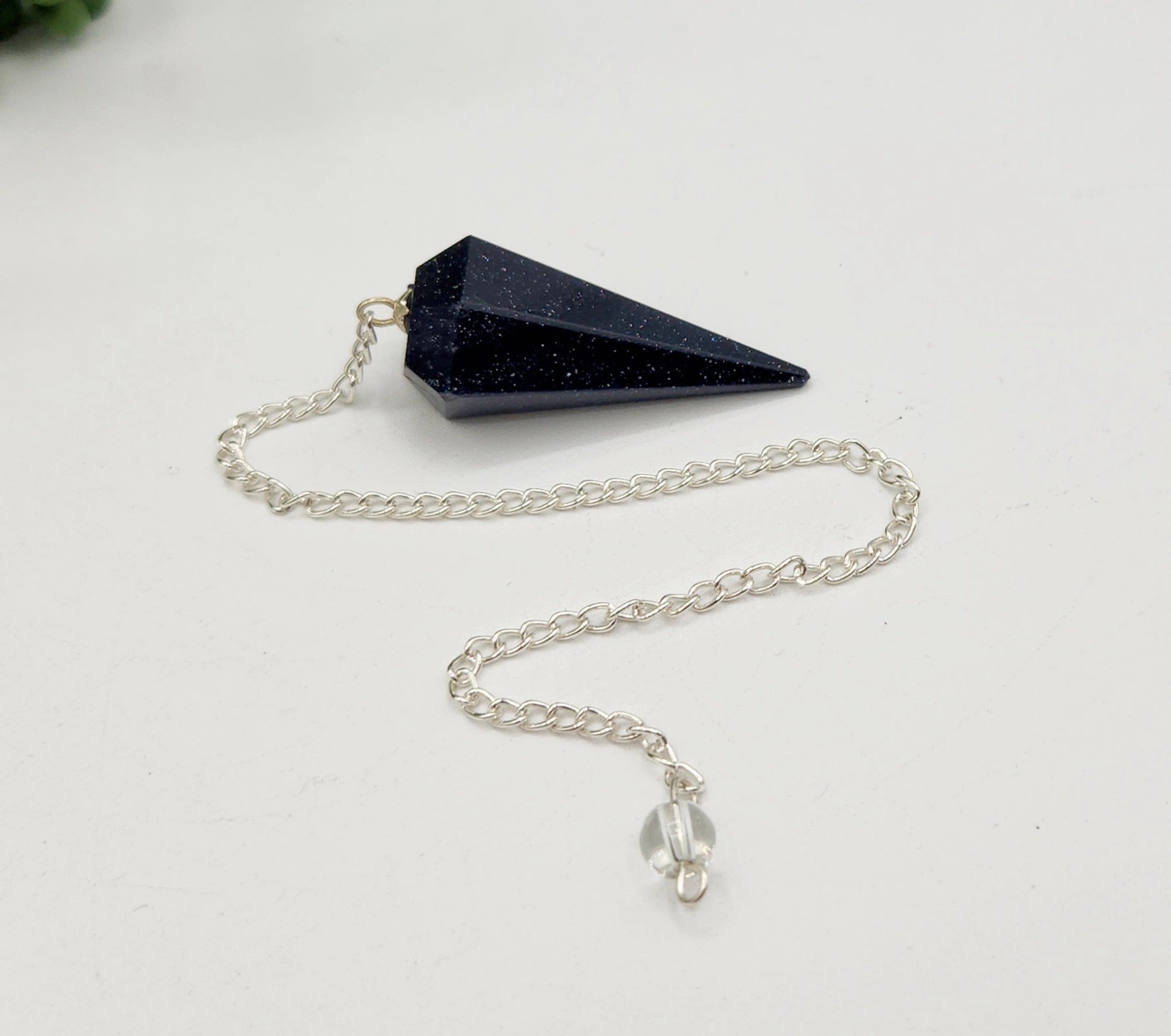 Blue Goldstone Pendulum — Divination Tool for Intuition, Focus, Celestial Energy