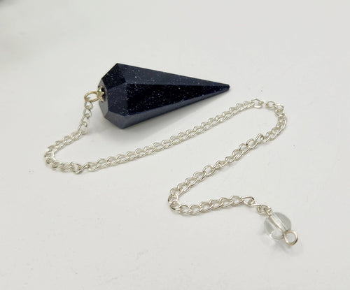 Blue Goldstone Pendulum — Divination Tool for Intuition, Focus, Celestial Energy