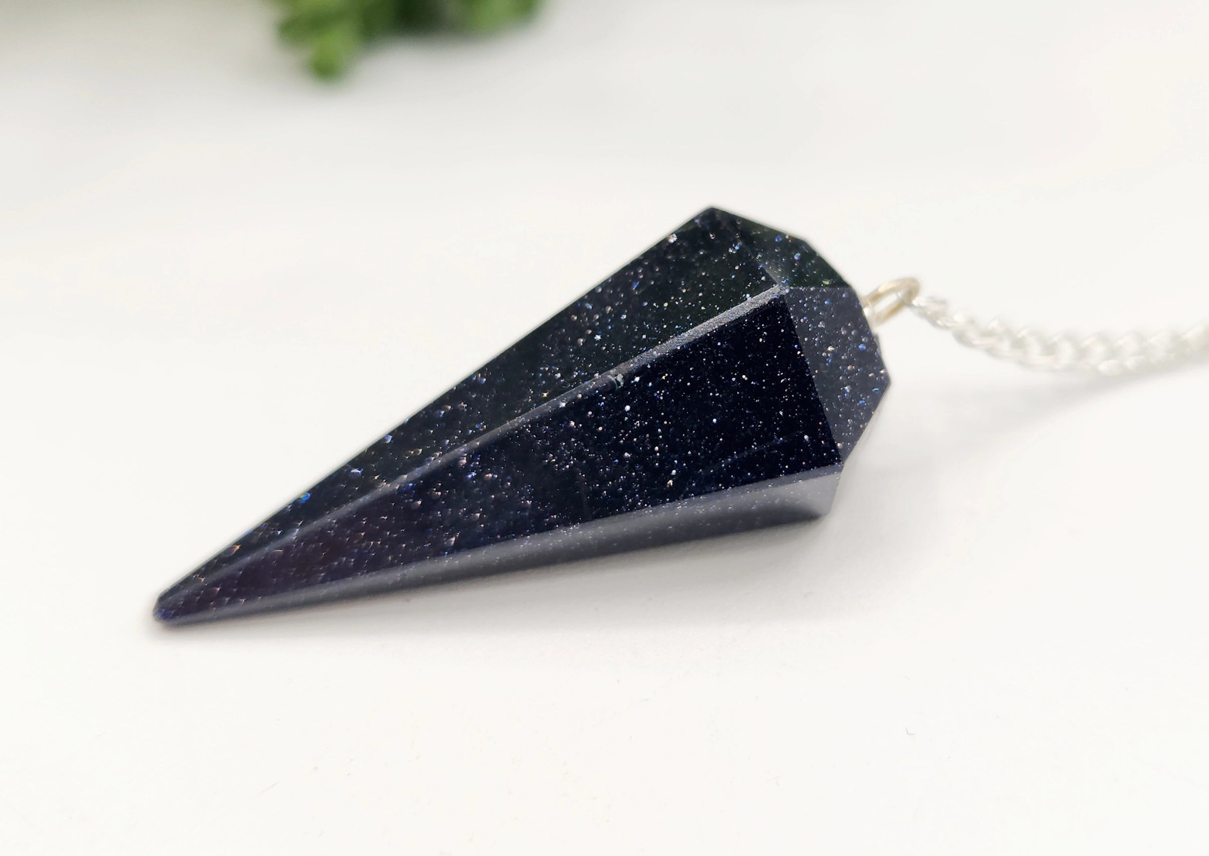 Blue Goldstone Pendulum — Divination Tool for Intuition, Focus, Celestial Energy
