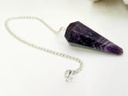 Chevron Amethyst Pendulum — Intuition, Clarity & Spiritual Balance Divination Tool