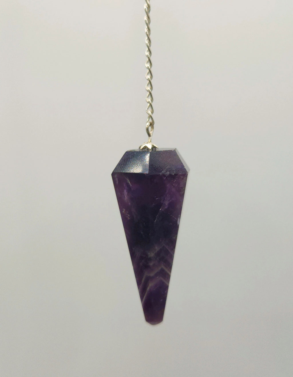 Chevron Amethyst Pendulum — Intuition, Clarity & Spiritual Balance Divination Tool
