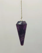 Chevron Amethyst Pendulum — Intuition, Clarity & Spiritual Balance Divination Tool