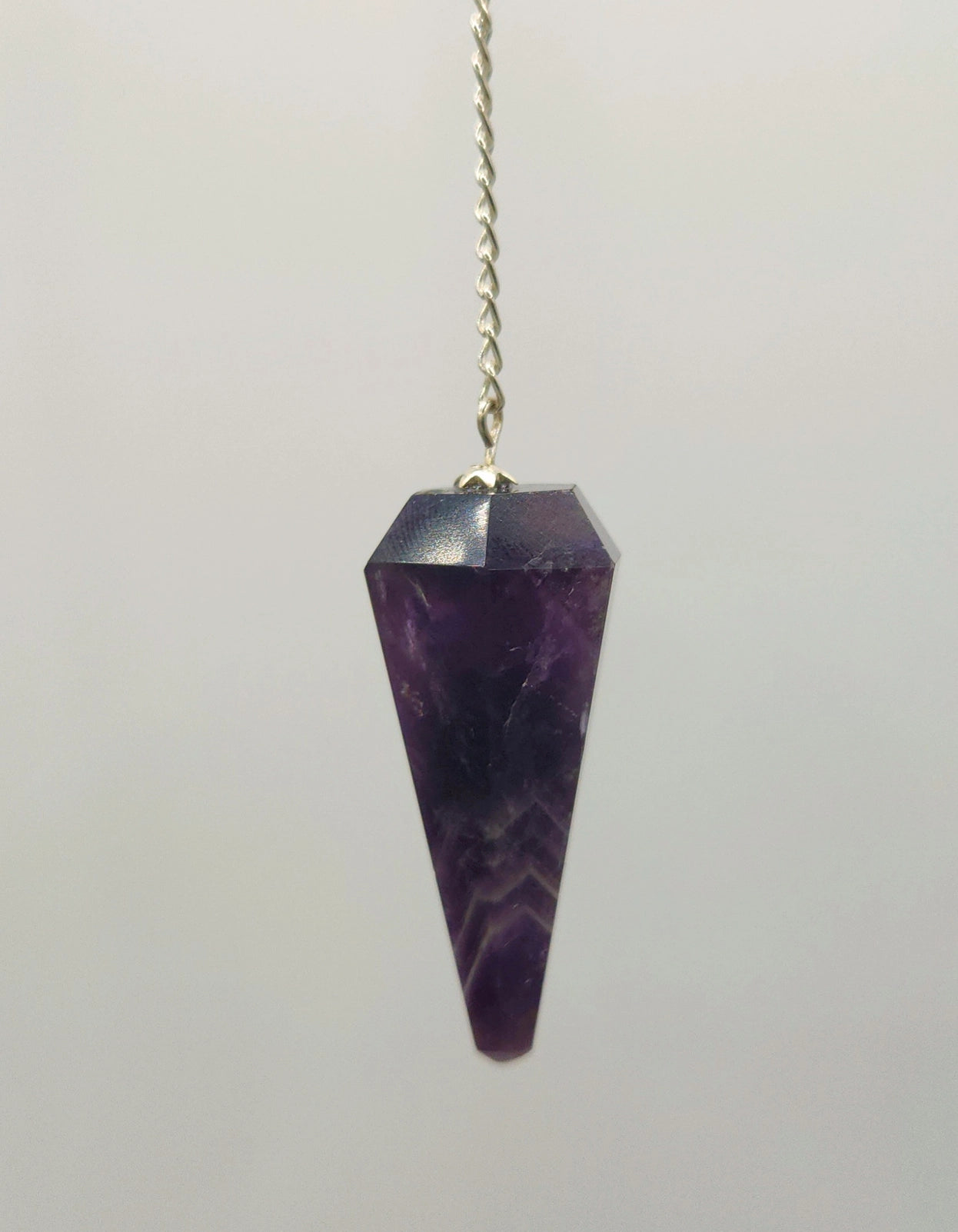Chevron Amethyst Pendulum — Intuition, Clarity & Spiritual Balance Divination Tool