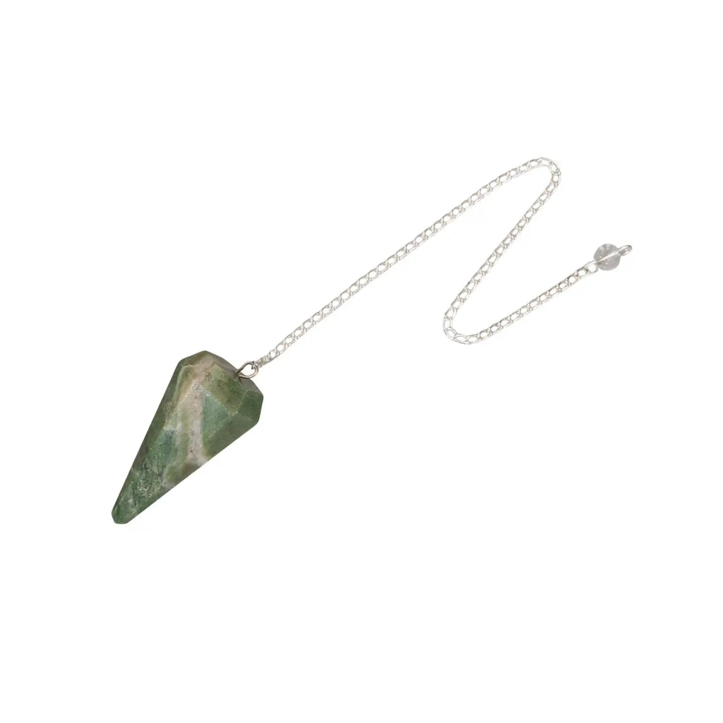 Green Jade Faceted Pendulum — Divination Tool for Harmony, Wisdom & Heart-Centered Decisions